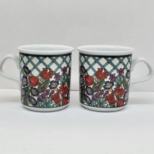 Dansk Nordic Gardens Set Of 2 Mugs Measuring 4"H X 3 3/4" D In Good Condition